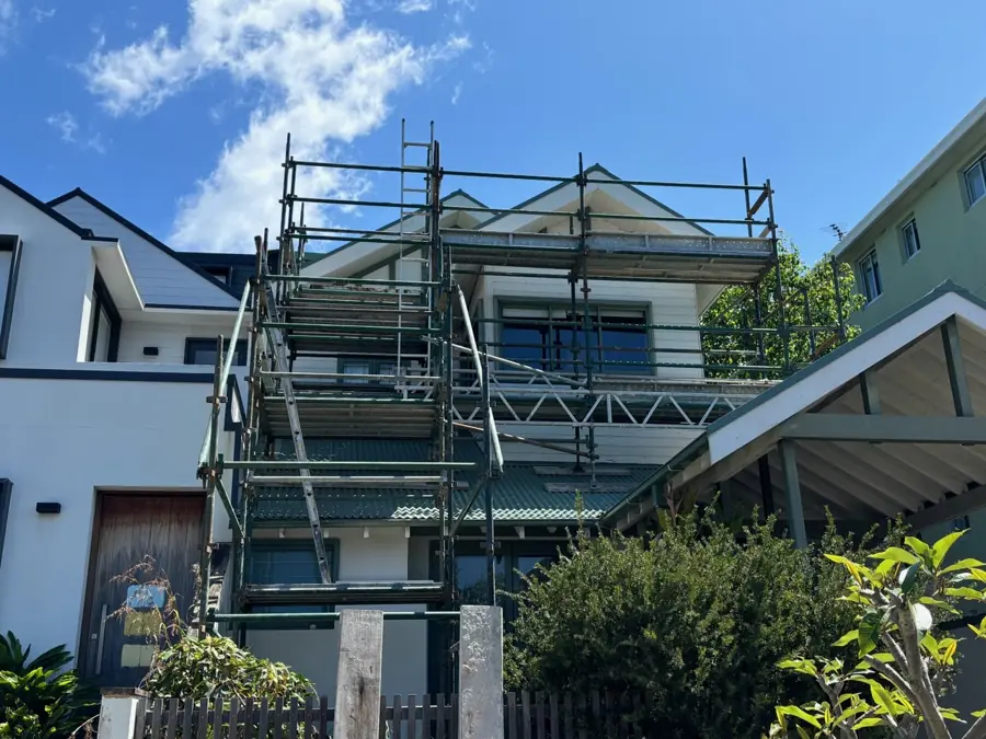 Residential scaffolding installed to the front of a Sydney home